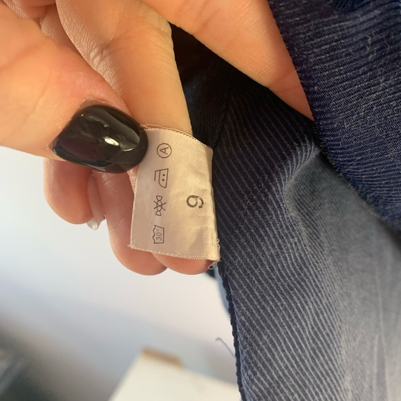 Mens Salvatore Ferragamo Embroidered Logo Long Sleeve Button Shirt M Navy Blue - Picture 6 of 6